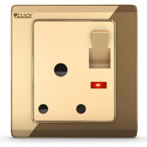 CLICK MARIGOLD- 3 PIN ROUND SOCKET WITH SWITCH