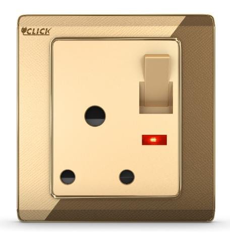 CLICK MARIGOLD- 3 PIN ROUND SOCKET WITH SWITCH